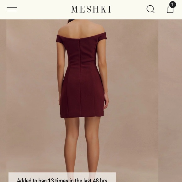 Crepe off shoulder mini dress - Picture 3 of 5